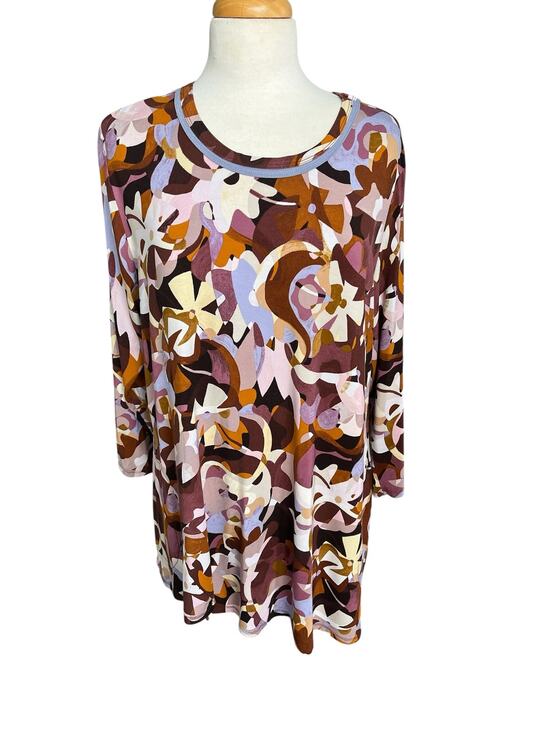 LOGO by Lori Goldstein Tops - LOGO Lori Goldstein Tunic Top Long Sleeves Asymmetrical Shark Bite Stretchy XL